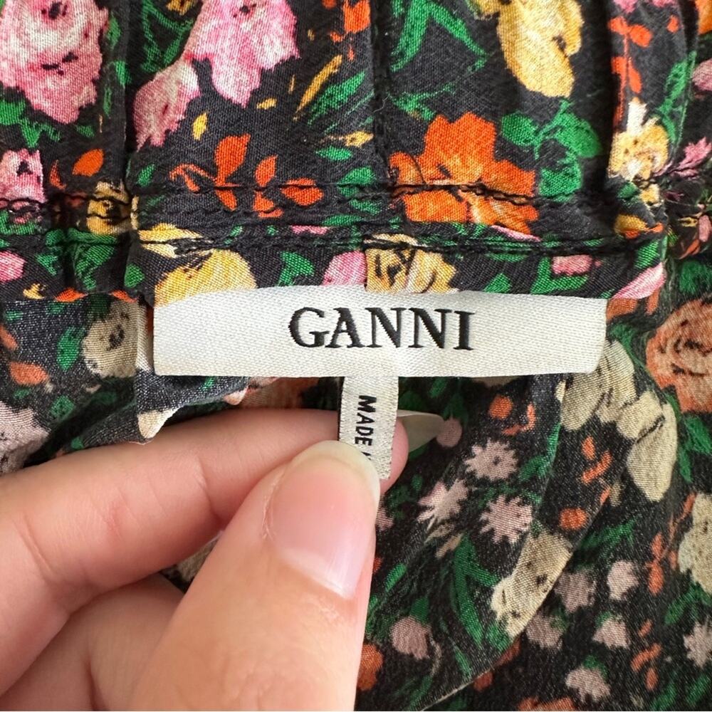 GANNI Joycedale Floral Silk Pants 36 Small - Picture 4 of 7